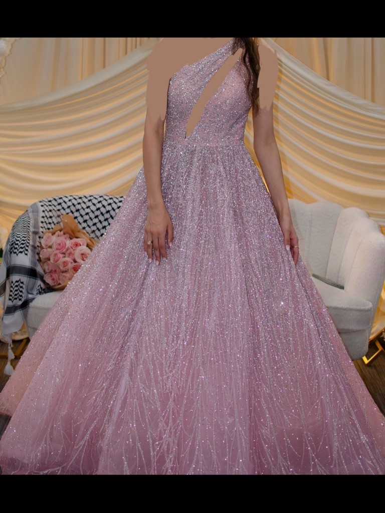 Portia And Scarlett Sparkling Blush One-Shoulder Ball Gown